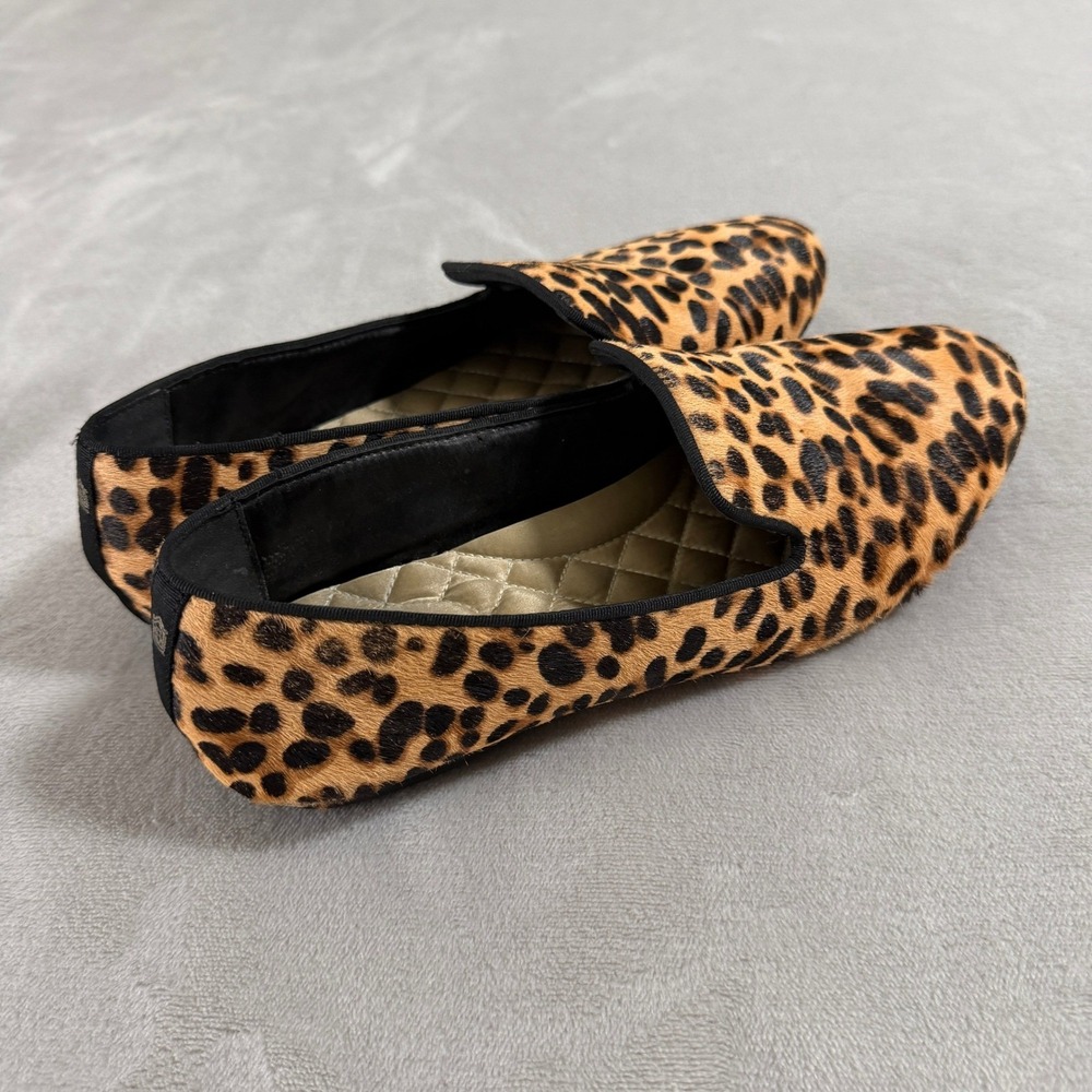 Birdies The Starling Leopard Calf Hair Loafers Womens 8.5 Animal Print Flats